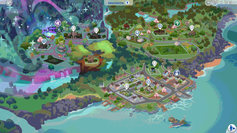 🗺️ Innisgreen Map Replacement para The Sims 4 innisgreenpreview