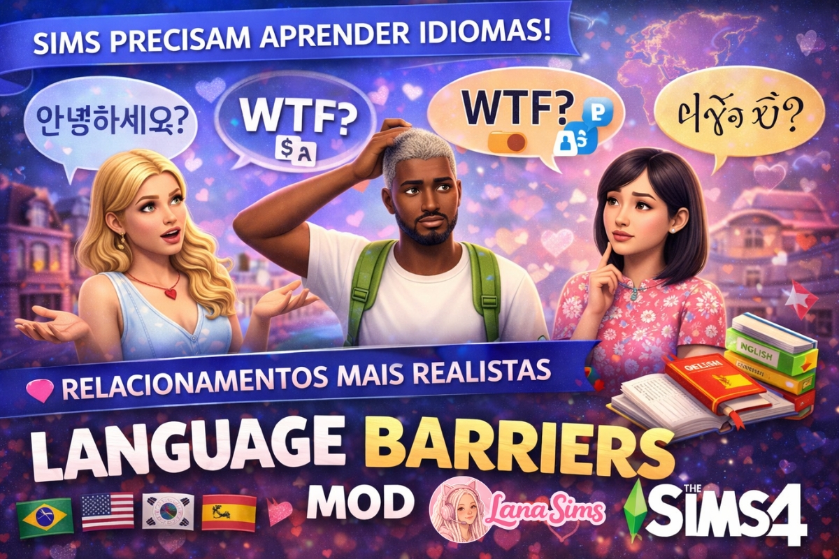 Sims Language Decoder Barreiras de Linguagem: Mod para Idiomas no The Sims 4