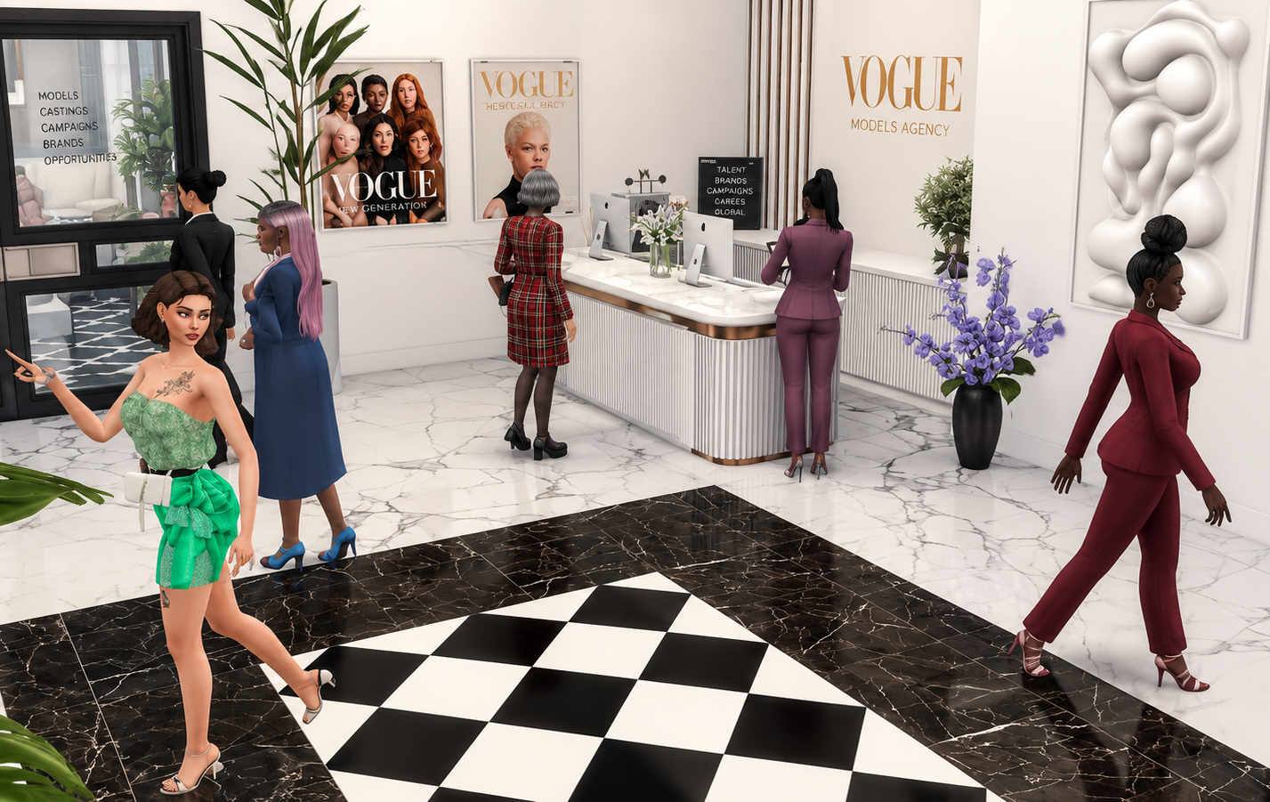 🏢 Traço de Lote: Agência de Modelos para The Sims 4 image